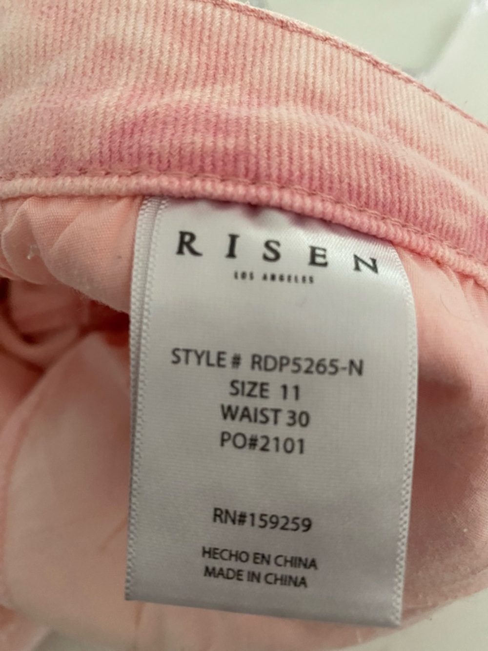 Risen Light Pink Distressed Jeans - Women's Flare, size 11/30, Like New! - Picture 2 of 8